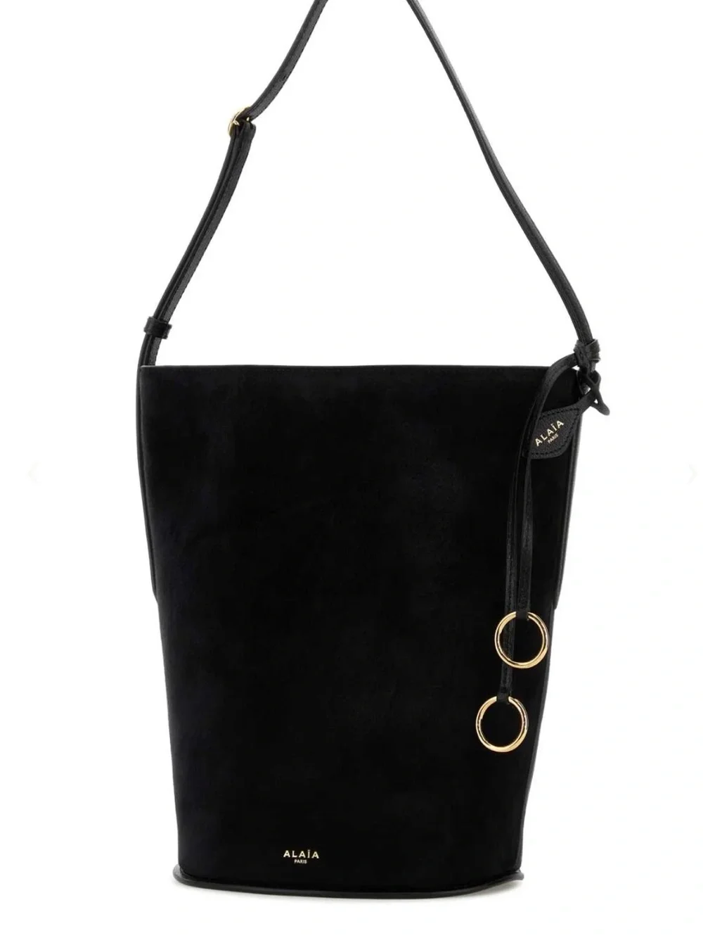 Alaïa Black Suede Bucket Shoulder Bag